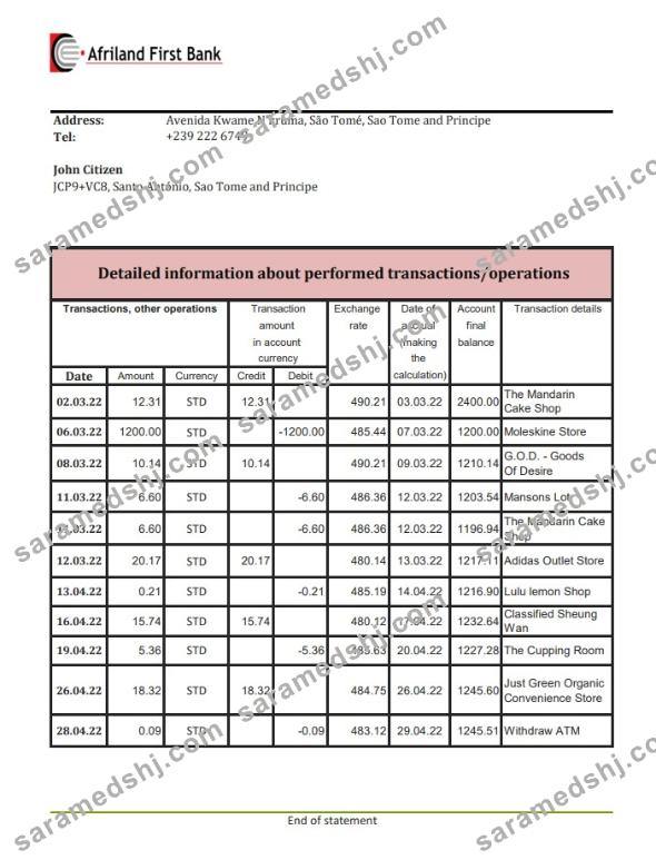 Sao Tome and Principe Afriland First Bank statement.pdf